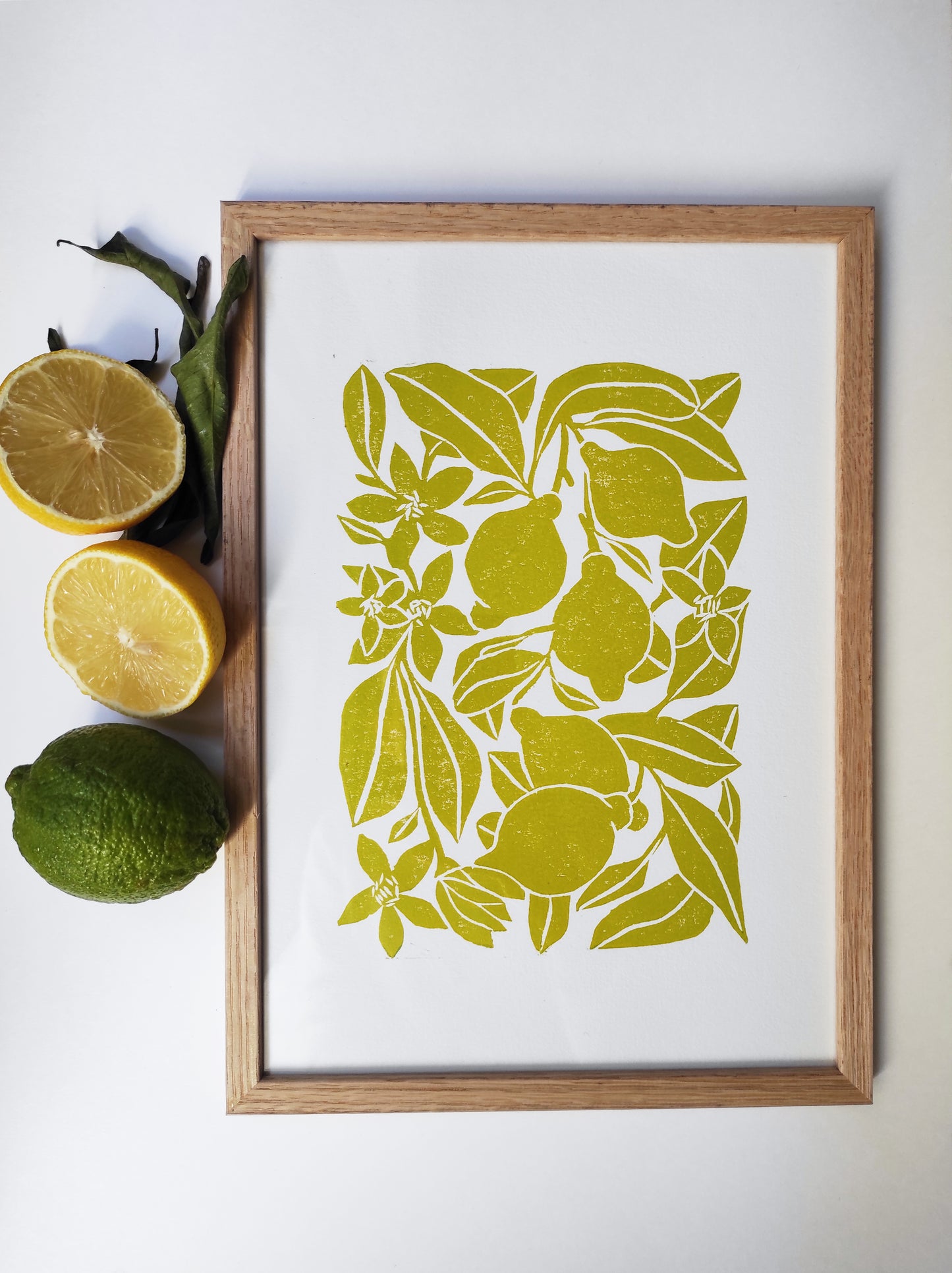 Les citrons jaunes Encrage à la main