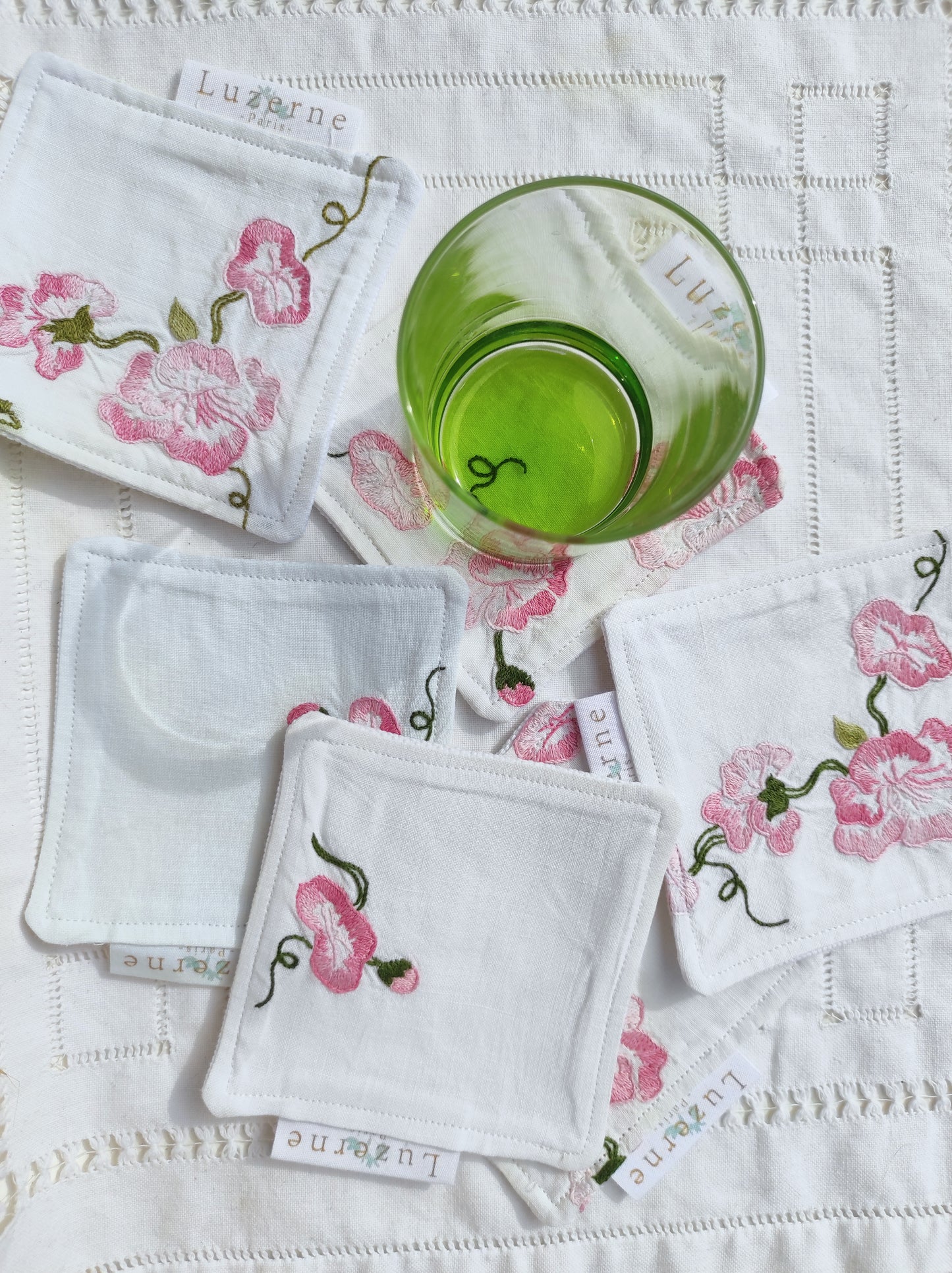 Six dessous de verre Pois de senteur