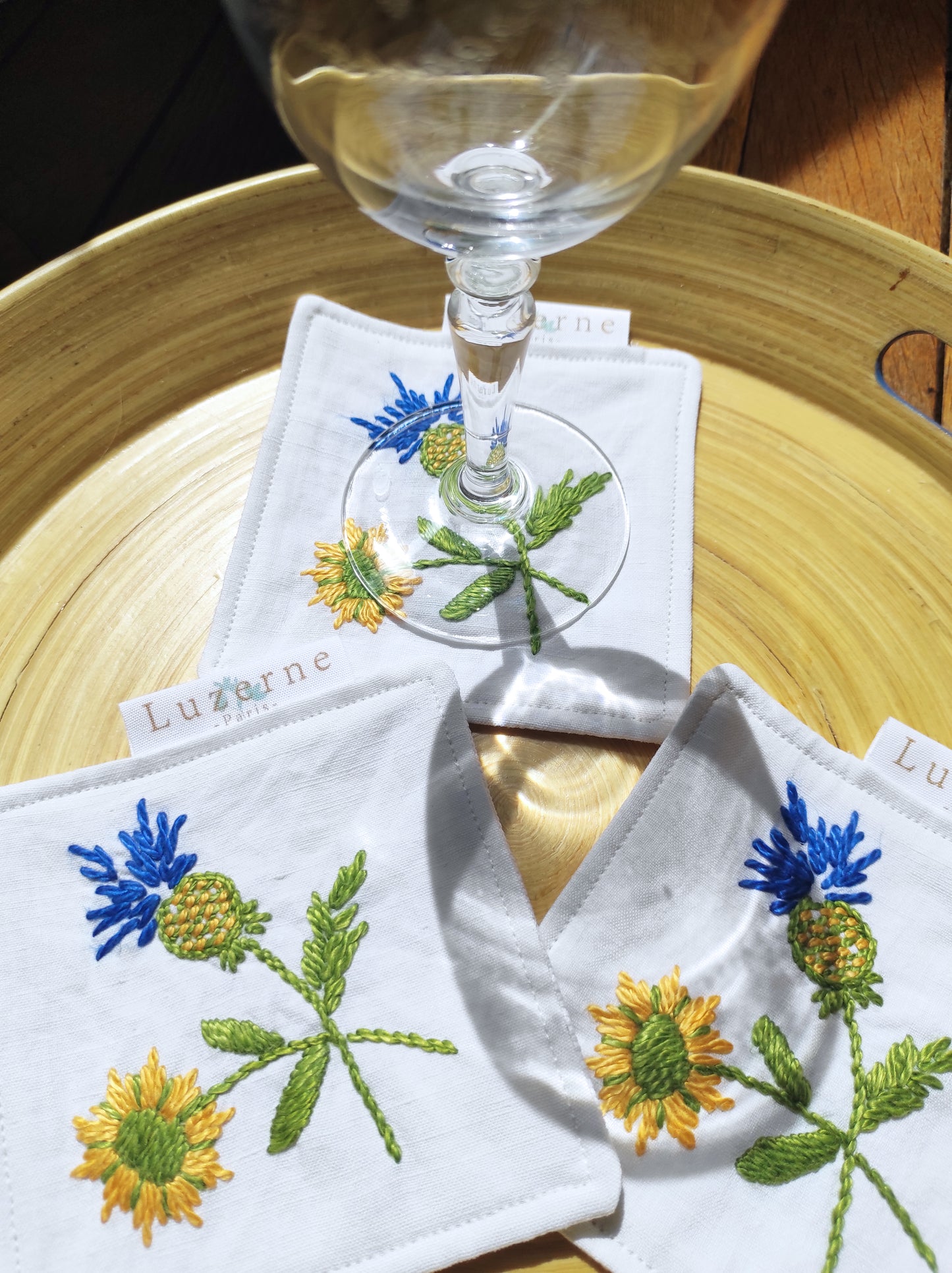 Six dessous de verre Bleuets
