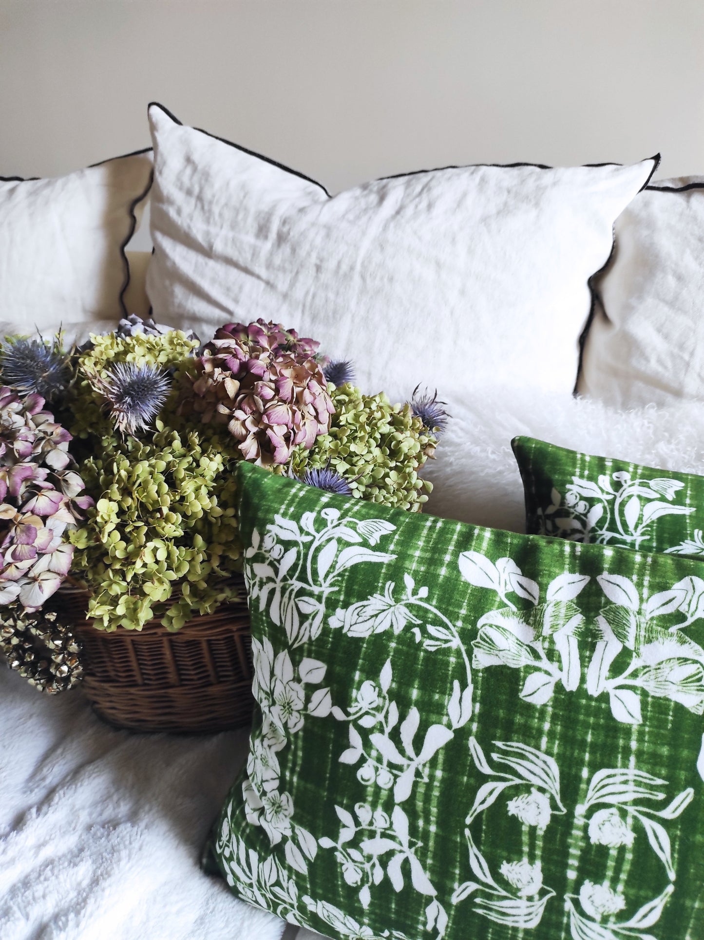 Housse de coussin Antic Blossom Fougère