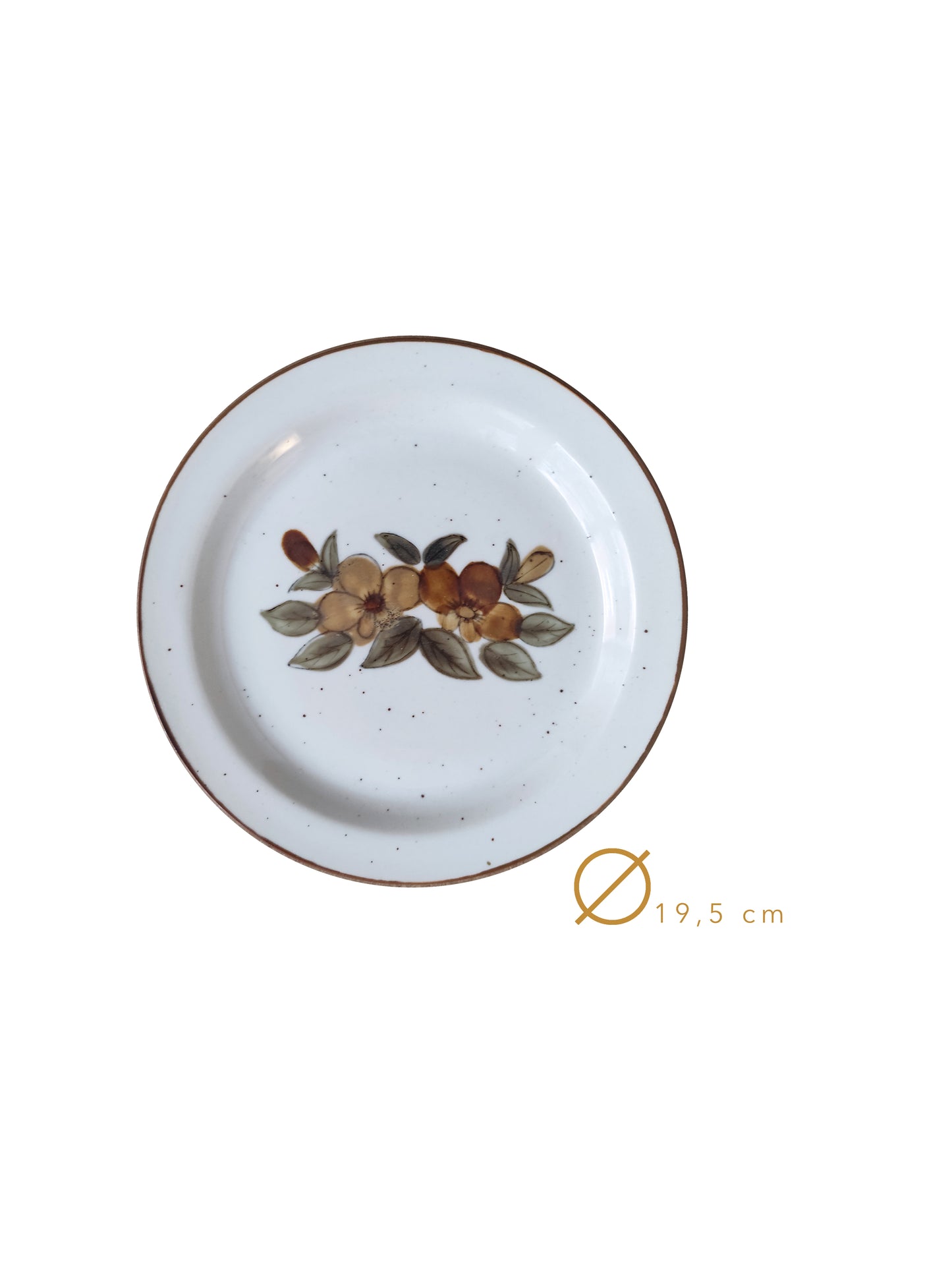 Quatre assiettes en grès peintes à la main