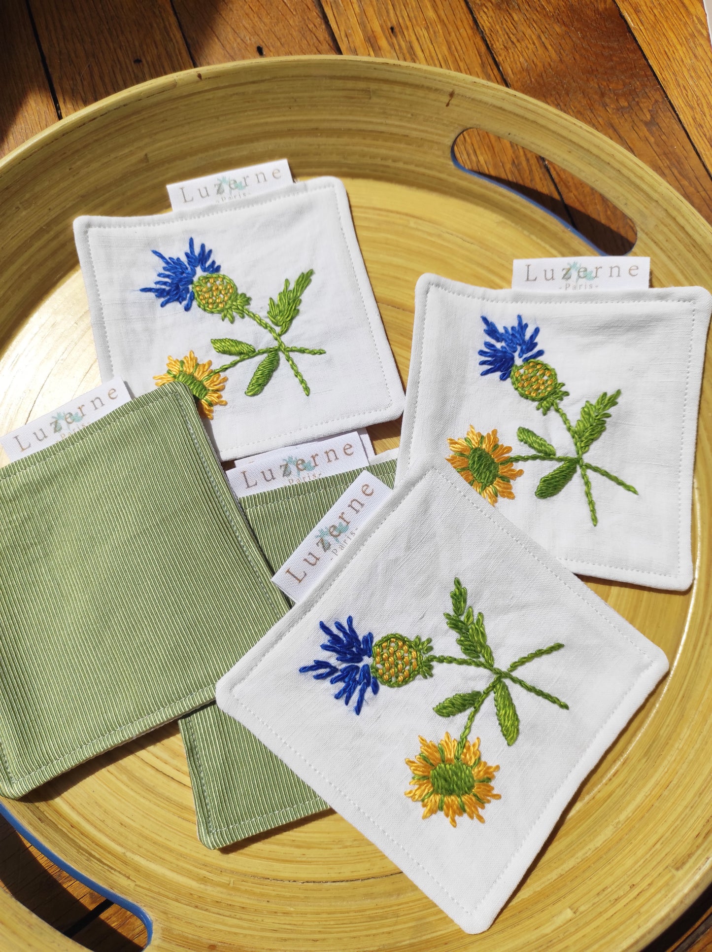 Six dessous de verre Bleuets