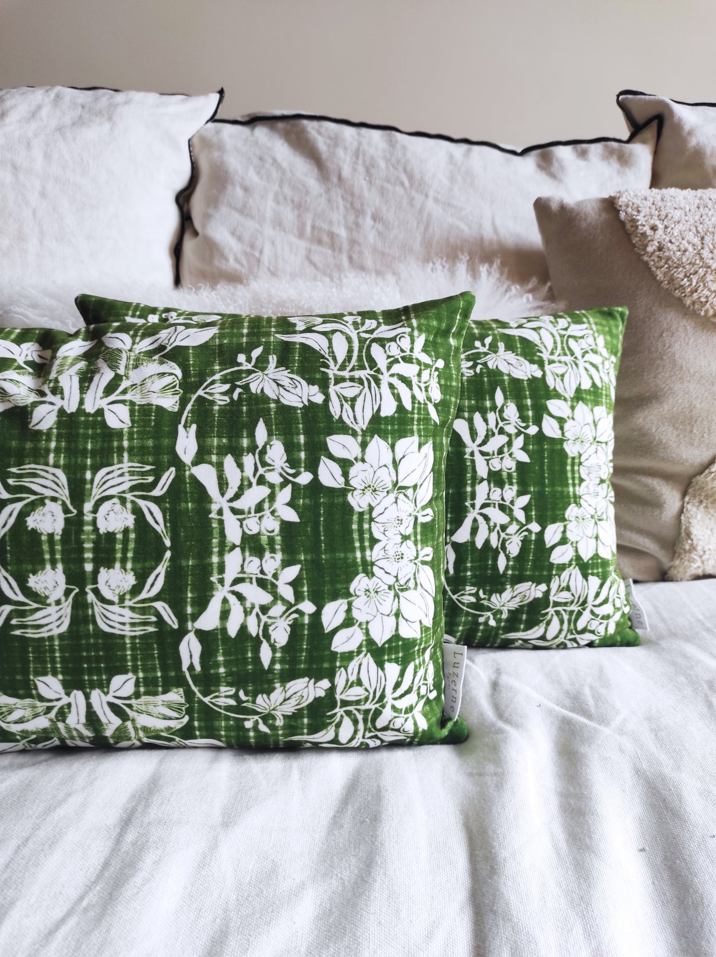 Housse de coussin Antic Blossom Fougère