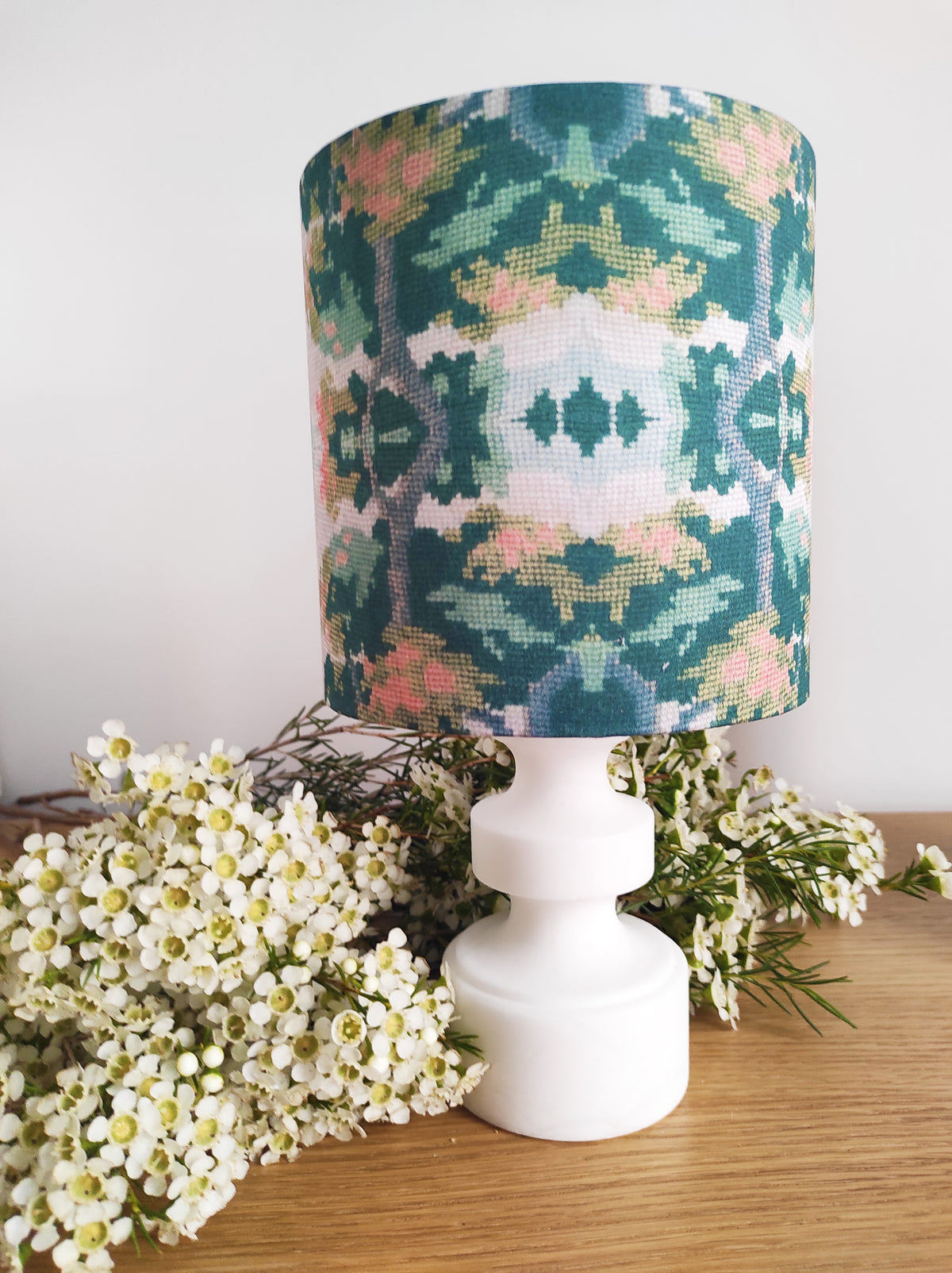 Deux lampes Tapestry I pied en albatre